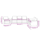 3 Piece Sofa Set with Cushions Cappuccino Faux Leather