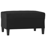 4 Piece Sofa Set with Cushions Black Faux Leather