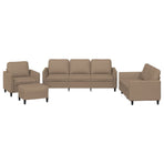 4 Piece Sofa Set with Cushions Cappuccino Faux Leather
