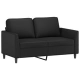 2 Piece Sofa Set with Cushions Black Faux Leather - Side View