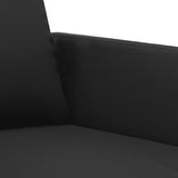 2 Piece Sofa Set with Cushions Black Faux Leather - 45-Degree Angle