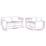 2 Piece Sofa Set with Cushions Black Faux Leather - Close-Up Angle