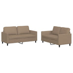 2 Piece Sofa Set with Cushions Cappuccino Faux Leather