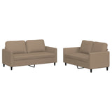 2 Piece Sofa Set with Cushions Cappuccino Faux Leather - Front View