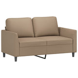 3 Piece Sofa Set with Cushions Cappuccino Faux Leather - Side View
