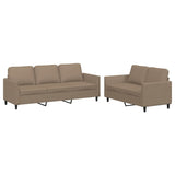 2 Piece Sofa Set with Cushions Cappuccino Faux Leather - Front View