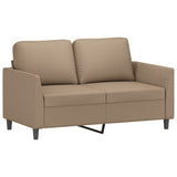 2 Piece Sofa Set with Cushions Cappuccino Faux Leather - Side View
