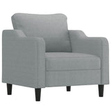3 Piece Sofa Set with Cushions Light Grey Fabric - Side View