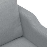 3 Piece Sofa Set with Cushions Light Grey Fabric - Rear View