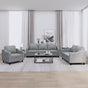 3 Piece Sofa Set with Cushions Light Grey Fabric