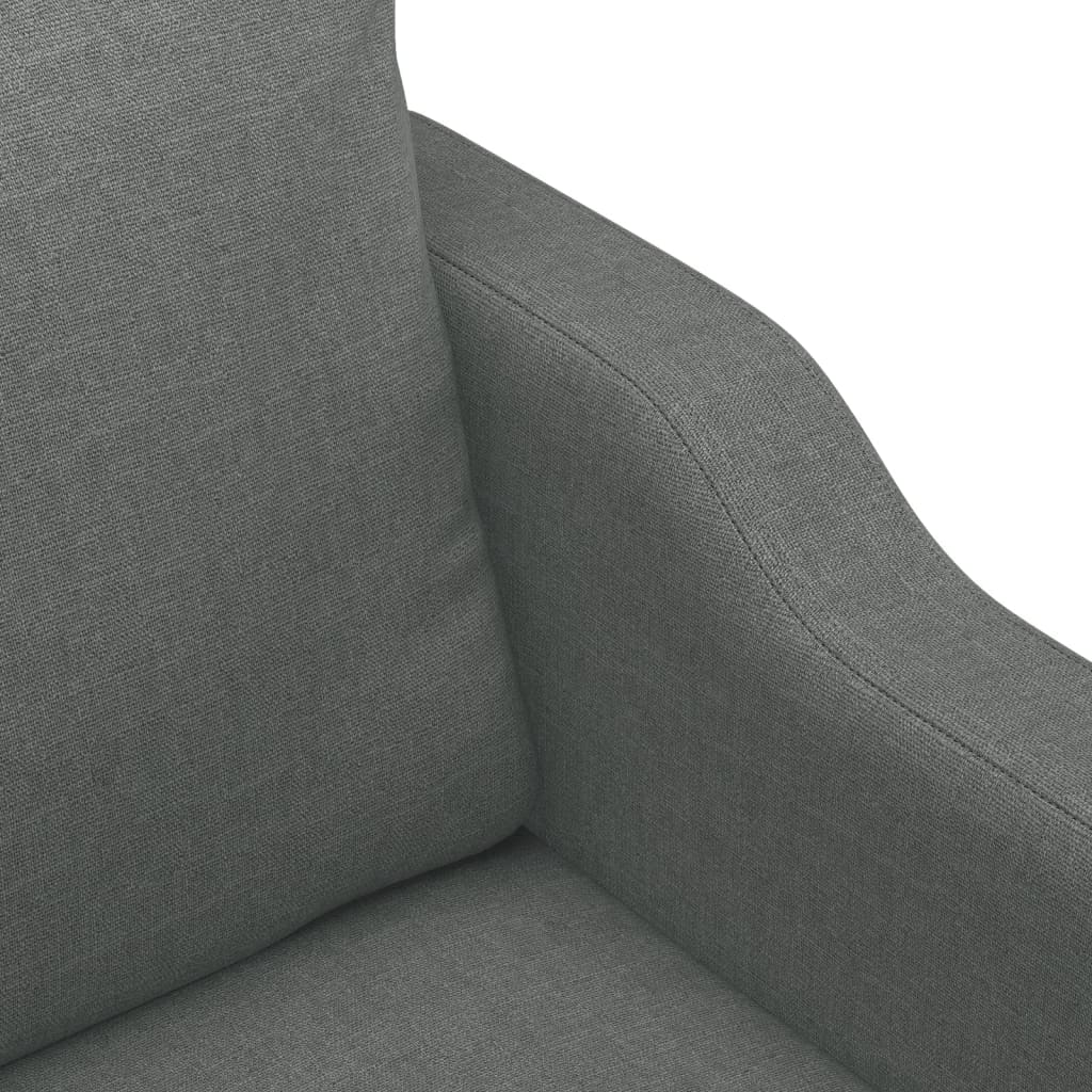 3 Piece Sofa Set with Cushions Dark Grey Fabric