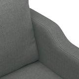 3 Piece Sofa Set with Cushions Dark Grey Fabric - Rear View
