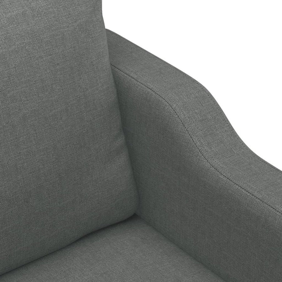 3 Piece Sofa Set with Cushions Dark Grey Fabric