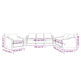 3 Piece Sofa Set with Cushions Dark Grey Fabric