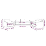 3 Piece Sofa Set with Cushions Black Fabric - Low Angle