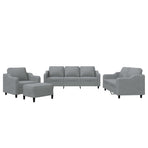 4 Piece Sofa Set with Cushions Light Grey Fabric