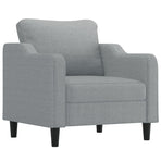 4 Piece Sofa Set with Cushions Light Grey Fabric