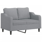 4 Piece Sofa Set with Cushions Light Grey Fabric
