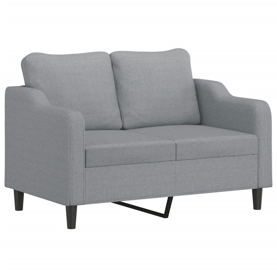 4 Piece Sofa Set with Cushions Light Grey Fabric
