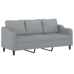 4 Piece Sofa Set with Cushions Light Grey Fabric