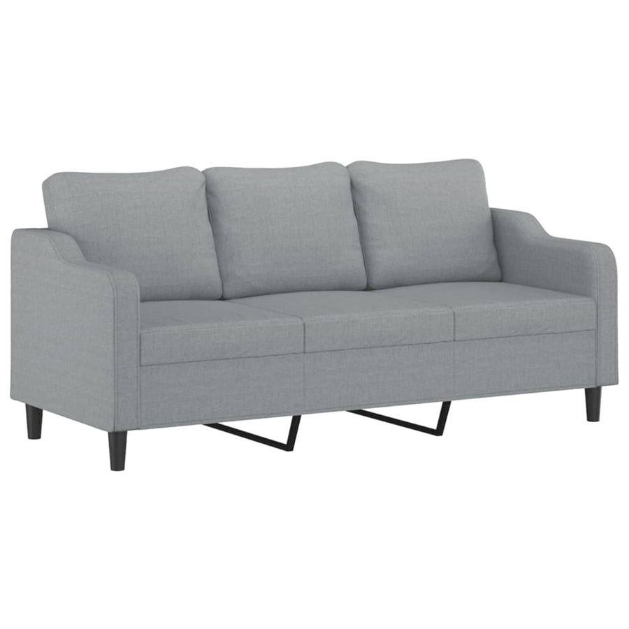4 Piece Sofa Set with Cushions Light Grey Fabric