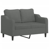 4 Piece Sofa Set with Cushions Dark Grey Fabric