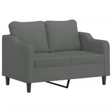 4 Piece Sofa Set with Cushions Dark Grey Fabric - Top-Down View