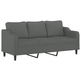 4 Piece Sofa Set with Cushions Dark Grey Fabric