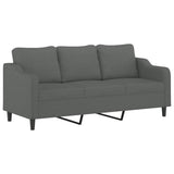 4 Piece Sofa Set with Cushions Dark Grey Fabric - 45-Degree Angle