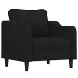 4 Piece Sofa Set with Cushions Black Fabric
