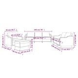 4 Piece Sofa Set with Cushions Black Fabric