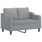 3 Piece Sofa Set with Pillows Light Grey Fabric - Top-Down View