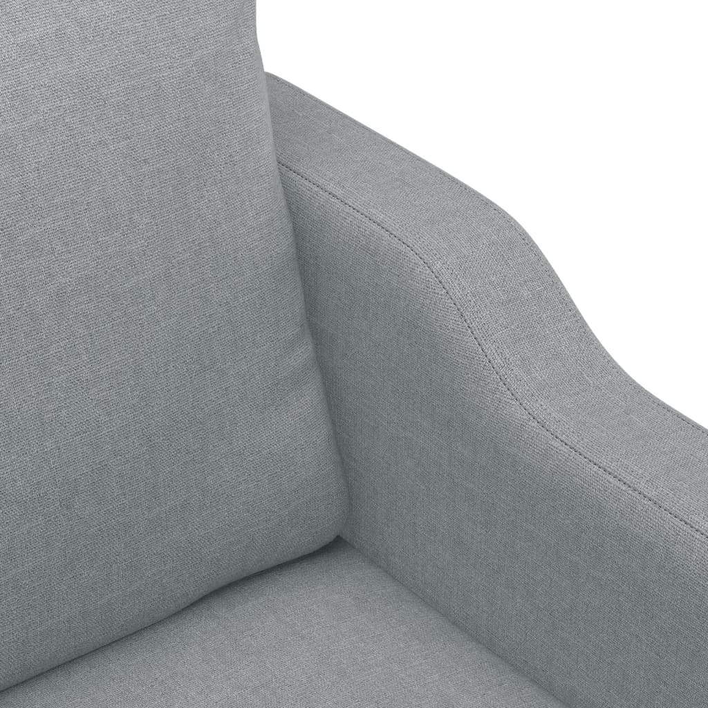 3 Piece Sofa Set with Pillows Light Grey Fabric