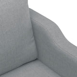 3 Piece Sofa Set with Pillows Light Grey Fabric - Rear View