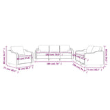 3 Piece Sofa Set with Pillows Light Grey Fabric - Extra Image
