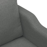 3 Piece Sofa Set with Pillows Dark Grey Fabric - Rear View
