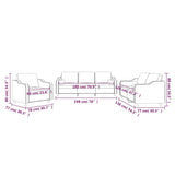 3 Piece Sofa Set with Pillows Dark Grey Fabric - Extra Image