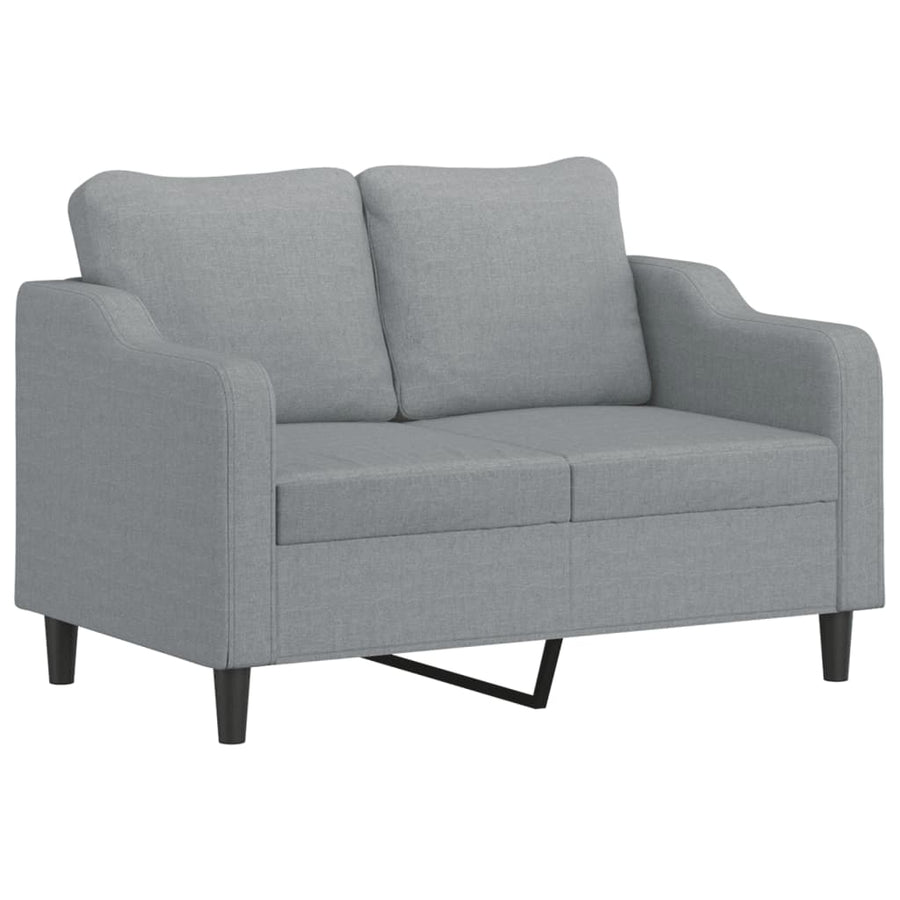 4 Piece Sofa Set with Pillows Light Grey Fabric