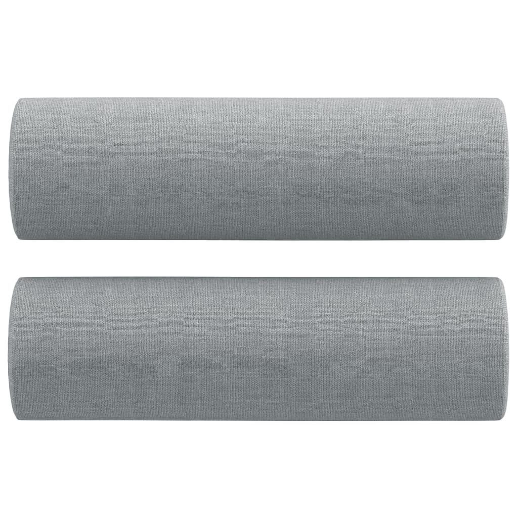 4 Piece Sofa Set with Pillows Light Grey Fabric