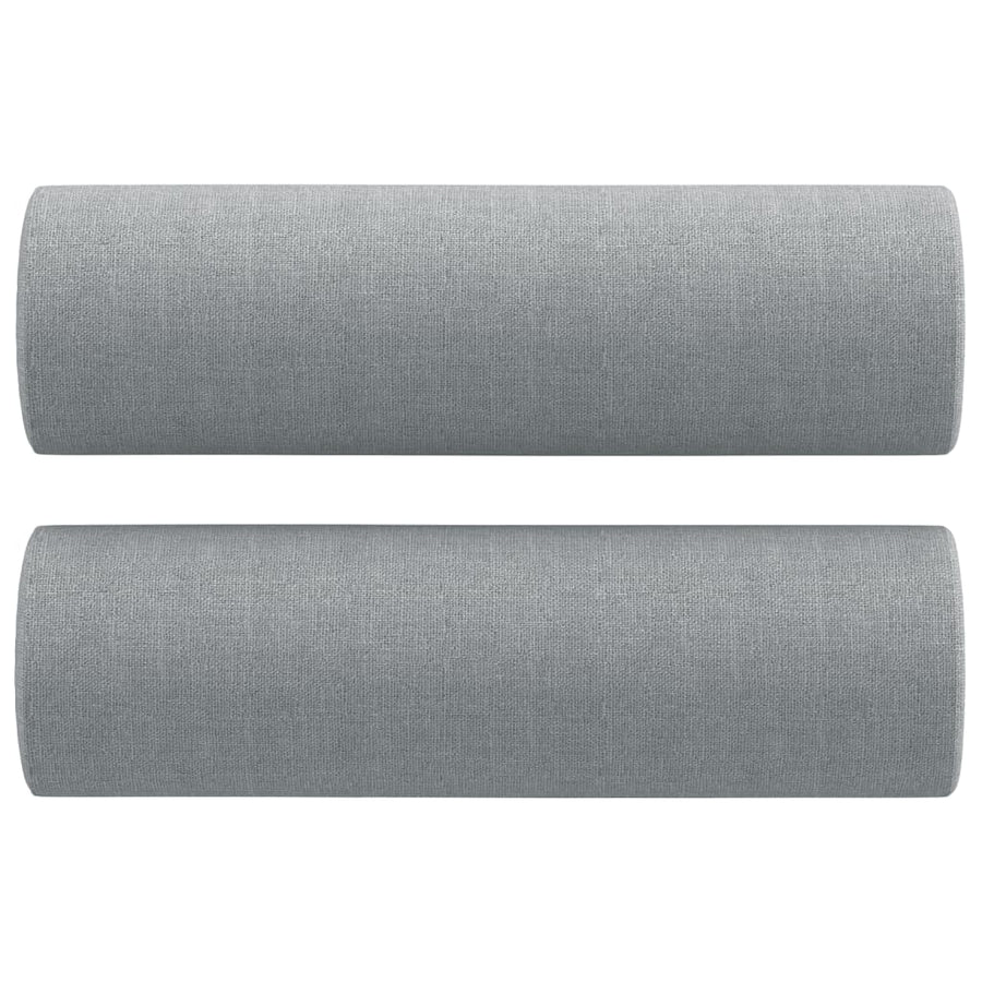 4 Piece Sofa Set with Pillows Light Grey Fabric