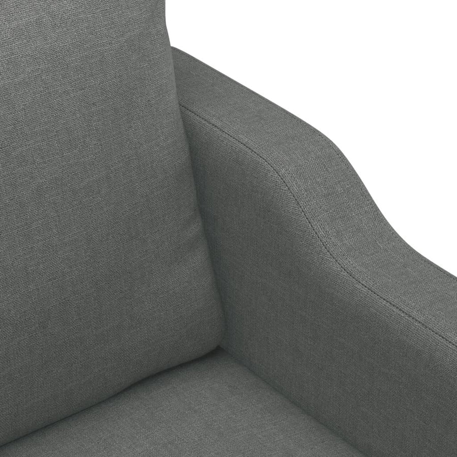 4 Piece Sofa Set with Pillows Dark Grey Fabric