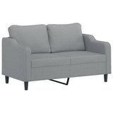 2 Piece Sofa Set with Cushions Light Grey Fabric