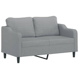 2 Piece Sofa Set with Cushions Light Grey Fabric - Top-Down View