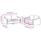 2 Piece Sofa Set with Cushions Black Fabric