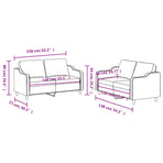 2 Piece Sofa Set with Cushions Black Fabric