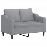 3 Piece Sofa Set with Cushions Light Grey Fabric - Side View