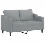 3 Piece Sofa Set with Cushions Light Grey Fabric