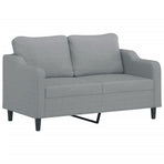 3 Piece Sofa Set with Cushions Light Grey Fabric