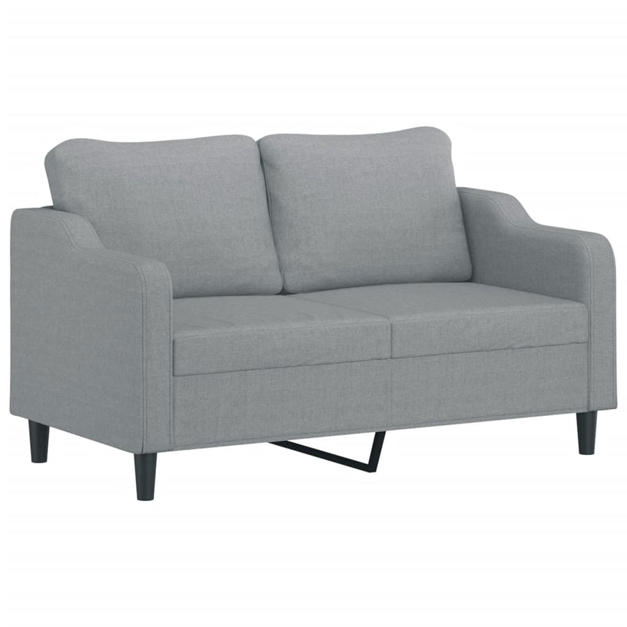3 Piece Sofa Set with Cushions Light Grey Fabric