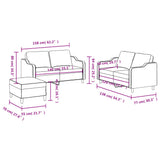 3 Piece Sofa Set with Cushions Light Grey Fabric